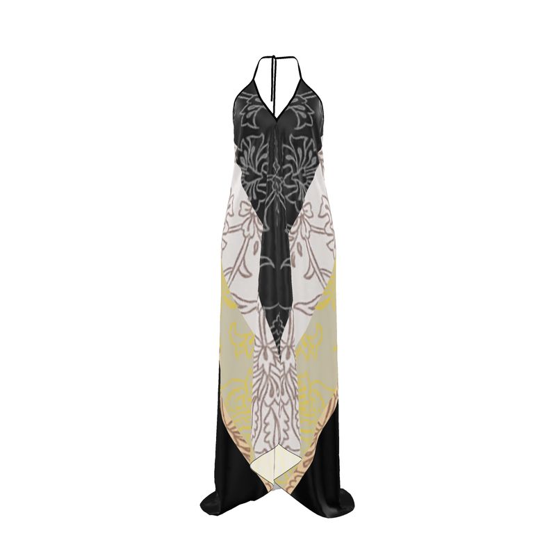 Flower print Halterneck backless dress