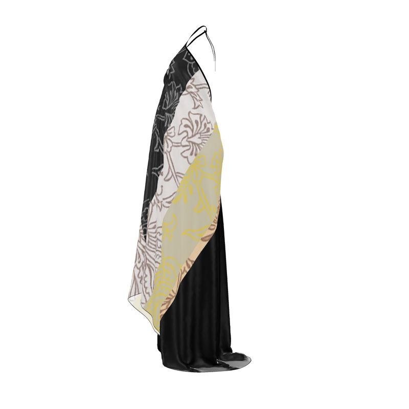 Flower print Halterneck backless dress