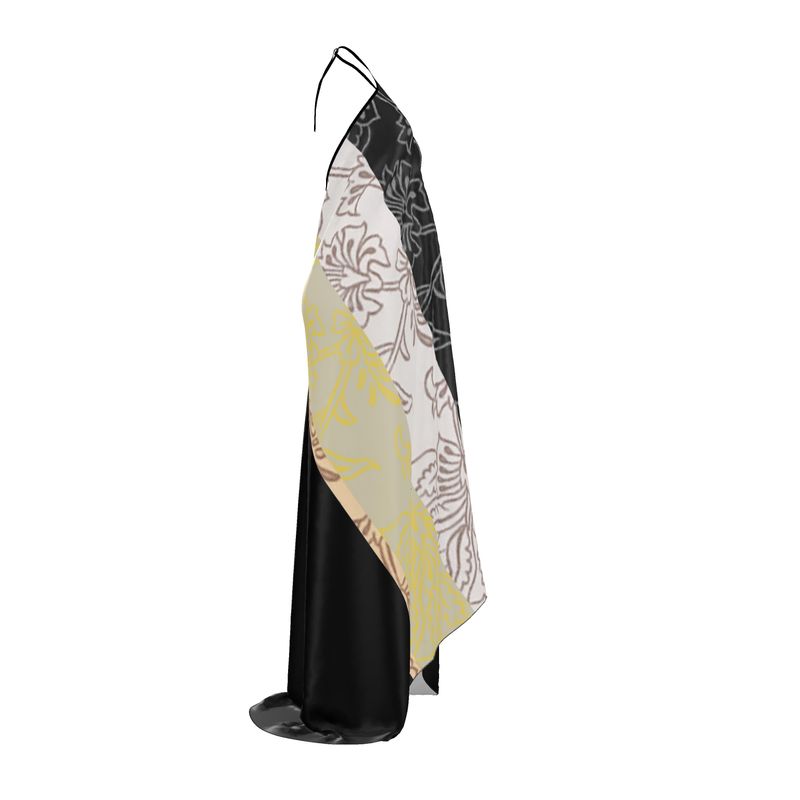 Flower print Halterneck backless dress